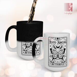 Anti-social Butterfly Tarot Card Color Changing 15 oz Mug